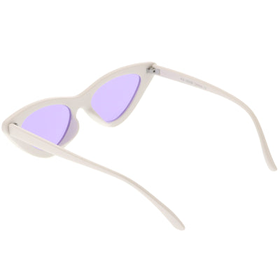 Women's Retro Side Angle Cat Eye Color Lens Sunglasses C510
