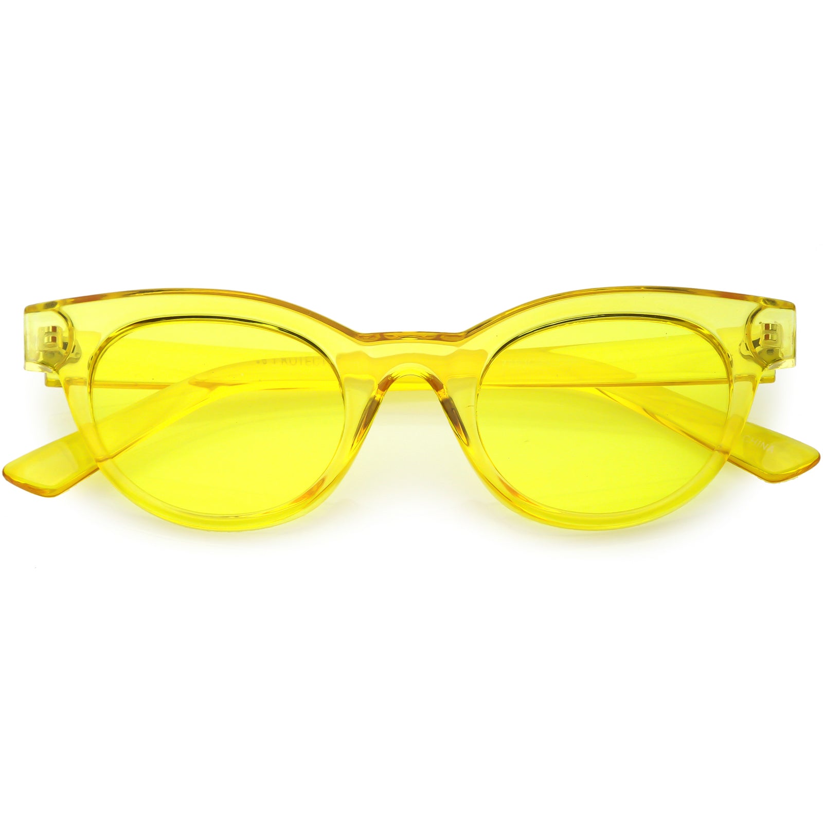 Women's Retro Transparent Color Flat Lens Cat Eye Sunglasses C513