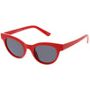 Women's Retro Horned Rim Cat Eye Narrow Flat Lens Sunglasses C514