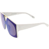 Retro Modern Geometric Oversize Mirrored Flat Lens Sunglasses C516