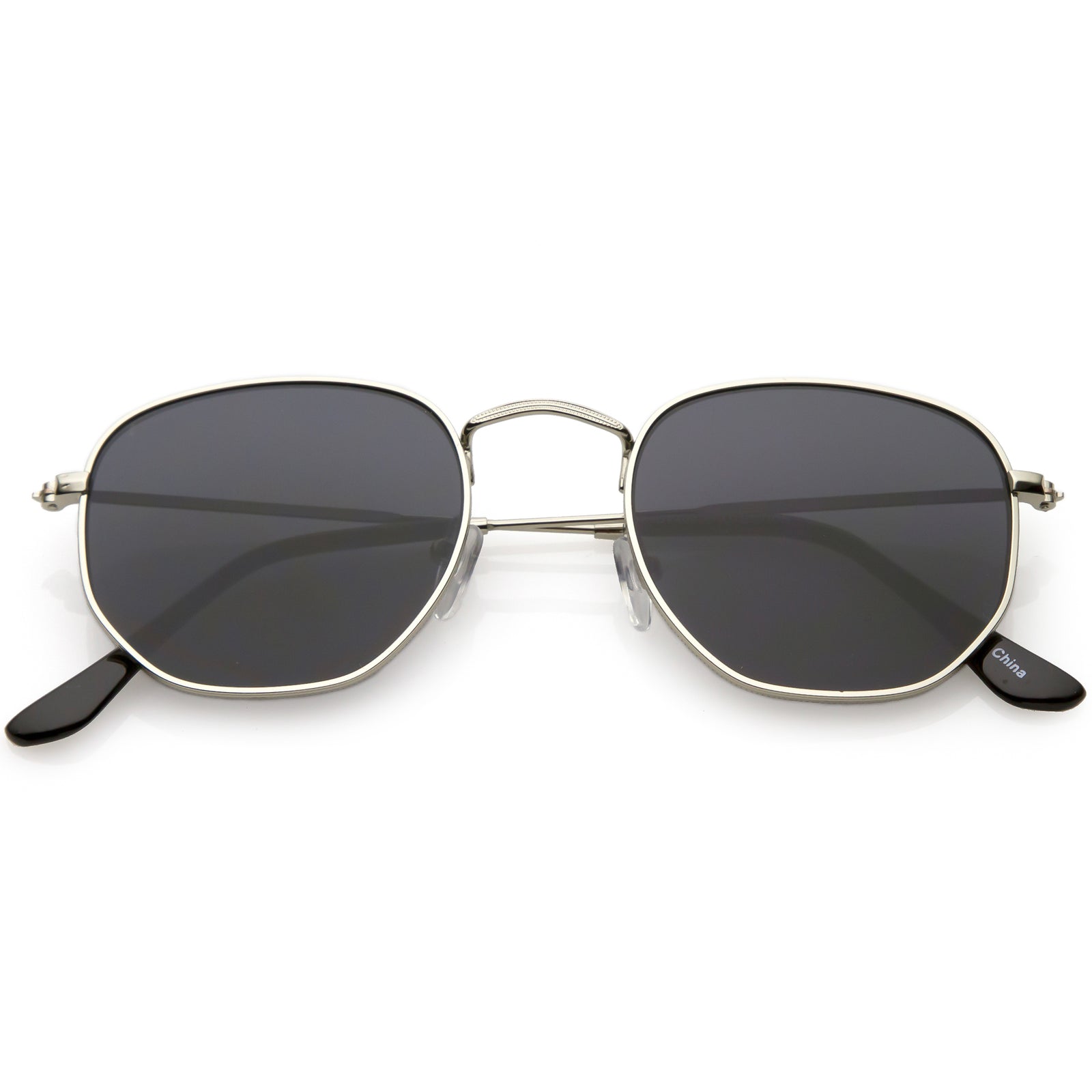 Vintage Inspired Indie Dapper Flat Hexagon Lens Sunglasses C517