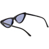 Womens Retro Narrow Flat Lens Cat Eye Sunglasses w/ Mirror Lens C521