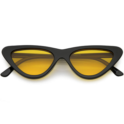 Retro 1990's Narrow Color Tone Flat Lens Cat Eye Sunglasses C522