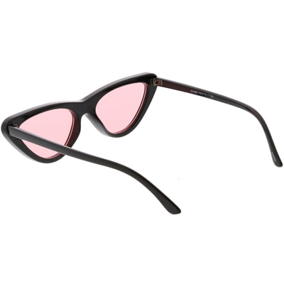 Retro 1990's Narrow Color Tone Flat Lens Cat Eye Sunglasses C522