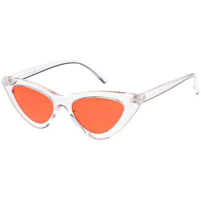 Women's Retro Side Angle Cat Eye Color Lens Sunglasses - zeroUV