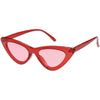 Women's Retro 1990's Narrow Flat Color Tone Lens Cat Eye Sunglasses C524