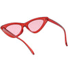 Women's Retro 1990's Narrow Flat Color Tone Lens Cat Eye Sunglasses C524