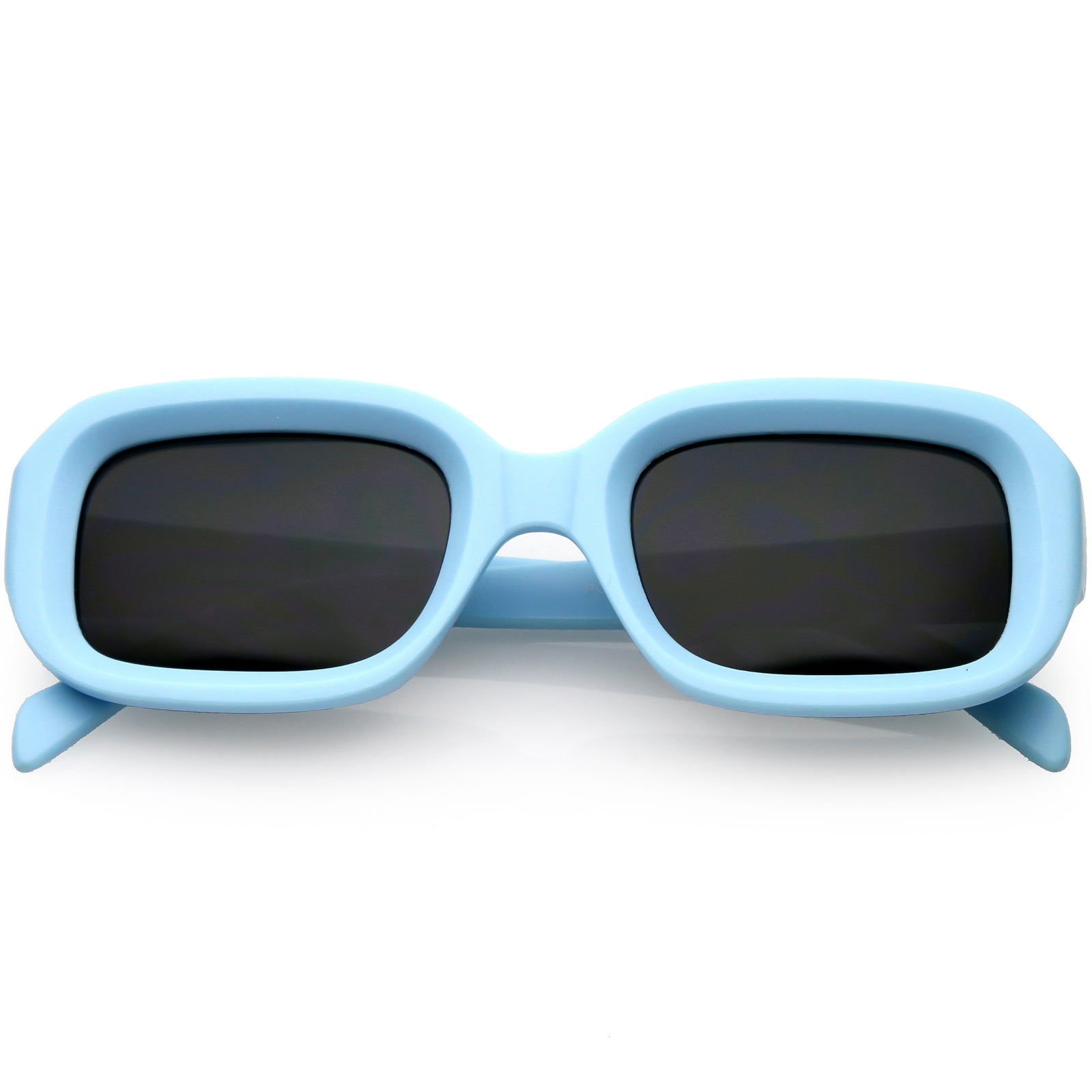 Retro Bold Deep Inset Rectangle Flat Lens Sunglasses C525