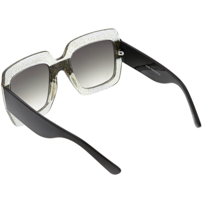 Women's Oversize Designer Dual Tone Square Sunglasses C526