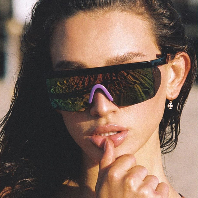 Elegabt Rainbow Hollow Square Cat Eye Sunglasses For Women New