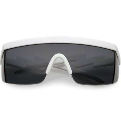 Retro Flat Top Color Tone Half Frame Goggle Shield Sunglasses C546