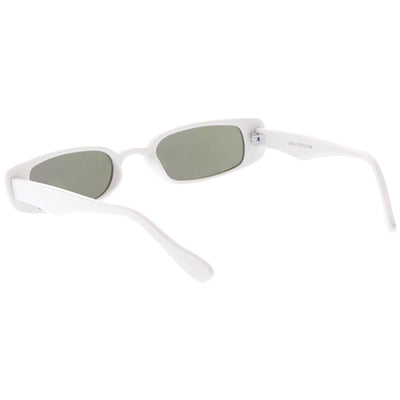 Retro 1990's Thin Rectangular Mirrored Lens Sunglasses C548