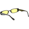Unisex 90's Retro Thin Rectangle Color Tone Lens Sunglasses C549