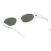 Retro 1990's Fashion Narrow Oval Flat Lens Sunglasses C550