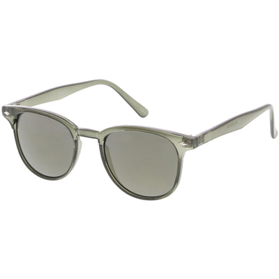 Retro Horned Rim P3 Rounded Mirrored Lens Sunglasses C561