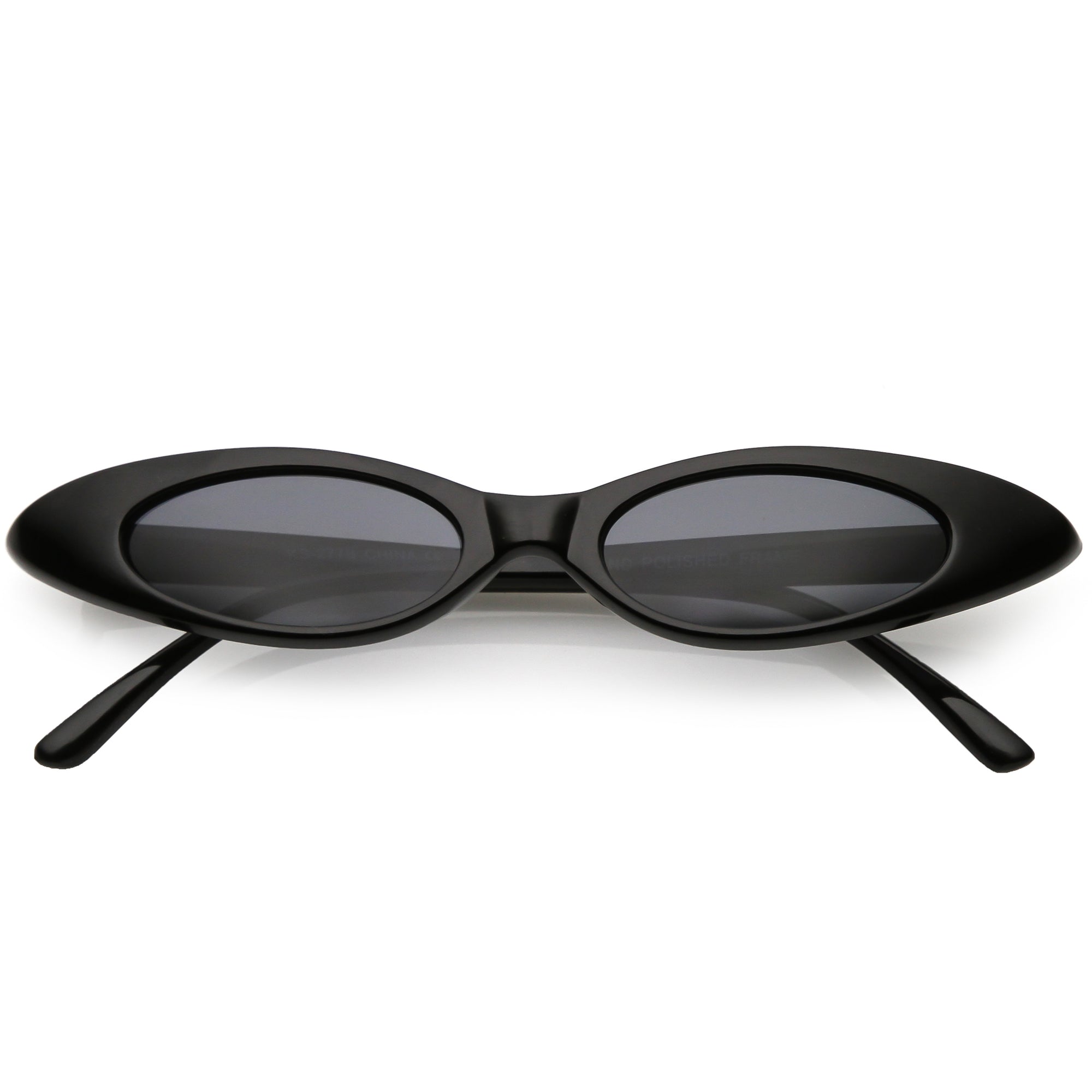 Retro 90's Ultra Thin Shallow Oval Cat Eye Sunglasses C575