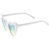 Women's Oversize Color Tone Heart Shape Cat Eye Sunglasses C576