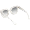 Women's Trendy Star Rhinestone Horned Rim Sunglasses C579