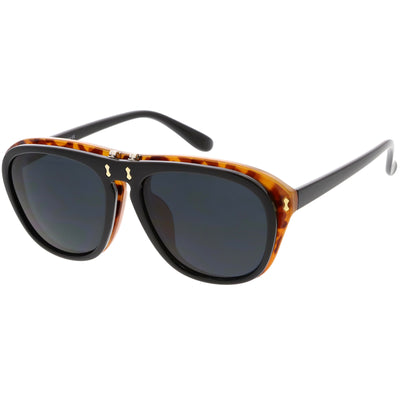 Men's Oversize Two Tone European Style Flip Up Aviator Sunglasses C580