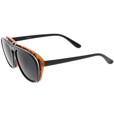 Men's Oversize Two Tone European Style Flip Up Aviator Sunglasses C580