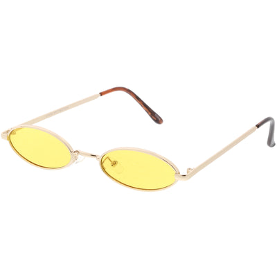 Small 1990's Retro Color Tone Metal Oval Sunglasses C595