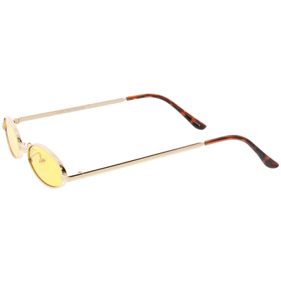 Small 1990's Retro Color Tone Metal Oval Sunglasses C595