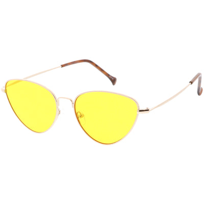 Slim Metal Color Tinted Lens Fashion Cat Eye Sunglasses C602