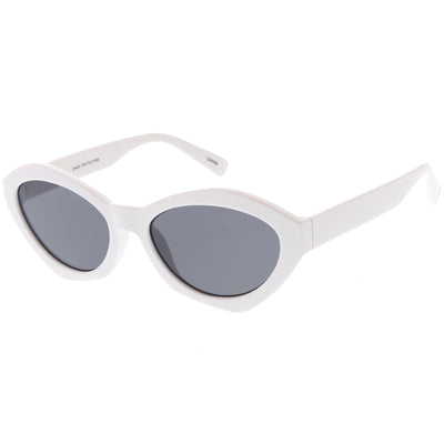 Women's Retro Modern Oval Flat Lens Sunglasses C603
