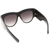 Women's Handcrafted Oversize Horned Rim Rhinestone Sunglasses C609