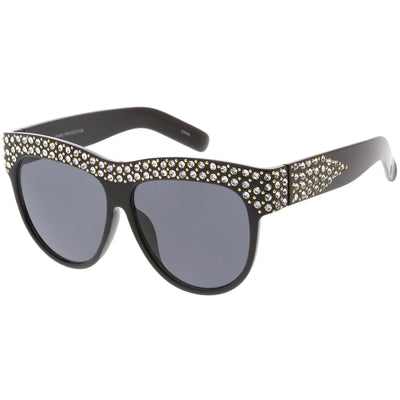 Women's Retro Handmade Rhinestone Oversize Sunglasses C610