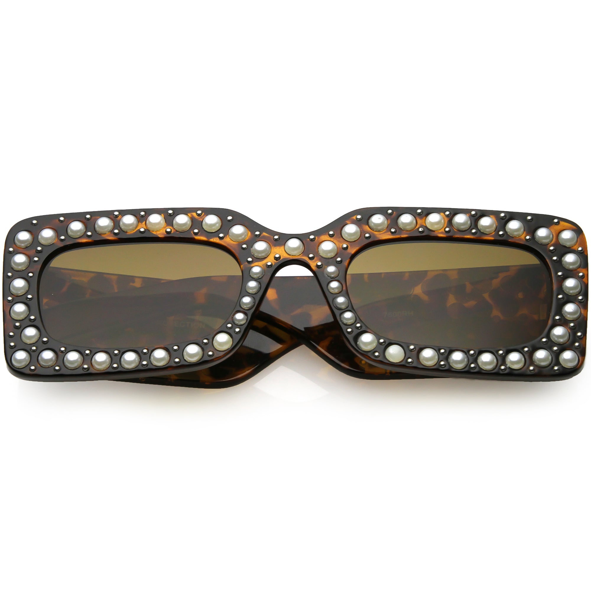 Retro Rectangular Handcrafted Rhinestone Sunglasses C611
