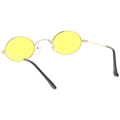 Retro 1990's Small Oval Color Tone Metal Sunglasses C616