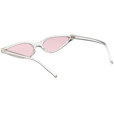 Women's Retro 1990's Thin Cat Eye Dual Rivet Sunglasses C624