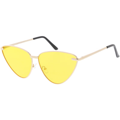 Women's Oversize Color Tone Metal Cat Eye Sunglasses C627