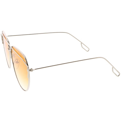 Modern Metal Slim Crossbar Gradient Lens Aviator Sunglasses C628
