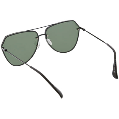 Retro Modern Geometric Flat Top Color Tone Aviator Sunglasses C630
