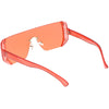 Retro Futuristic Oversize Color Mirrored Lens Shield Sunglasses C634