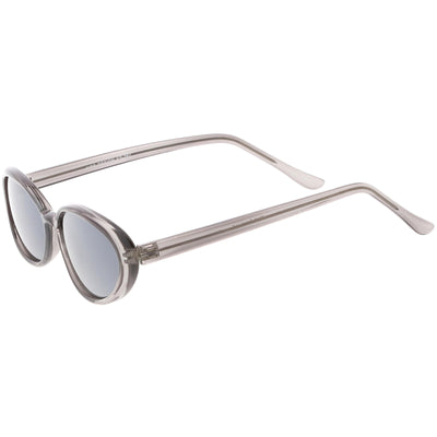 Small True Retro Oval Clout Transparent Frame Sunglasses C644