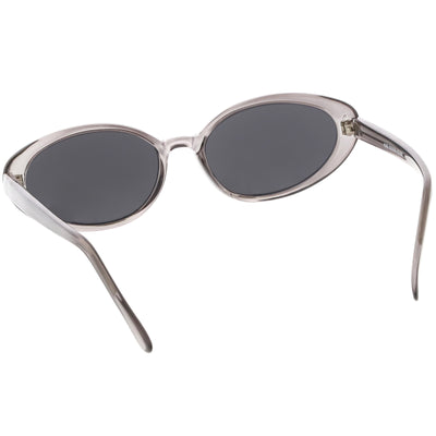 Small True Retro Oval Clout Transparent Frame Sunglasses C644