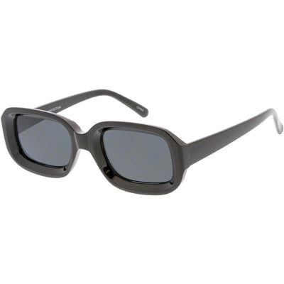 Artistic Retro Modern Deep Rectangle Block Flat Lens Sunglasses C673