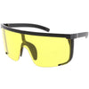 Oversize Retro Color Tone Sports Shield Flat Top Sunglasses C686