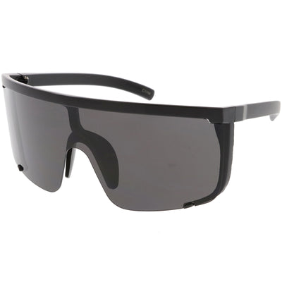 Oversize Retro Color Tone Sports Shield Flat Top Sunglasses C686