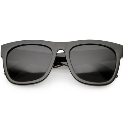 Oversize Modern Horned Rim Square Sunglasses C691