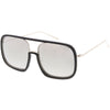 Oversize Luxury Women's Square Mirrored Lens Sunglasses C696