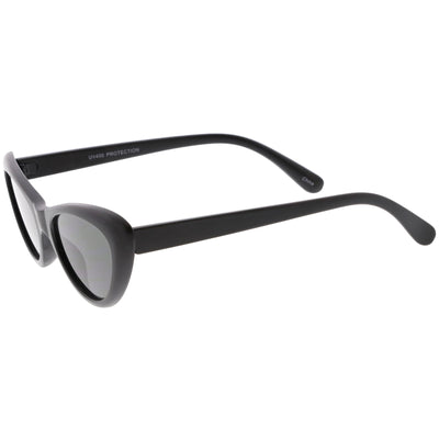 Small 1990's Retro Rounded Cat Eye Flat Lens Sunglasses C706