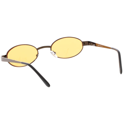 Retro 1990's Small Color Tone Oval Metal Sunglasses C709