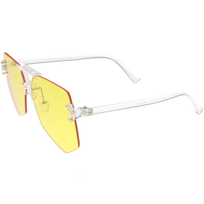 Retro Oversize Color Tone Flat Lane Aviator Sunglasses C710