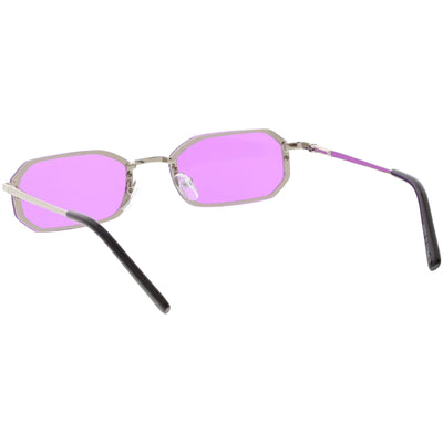 Retro 1990's Jewel Cut Small Rectangle Color Tone Lens Sunglasses C721