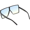 Oversize Retro Modern Flat Lens Flat Top Translucent Sunglasses C730