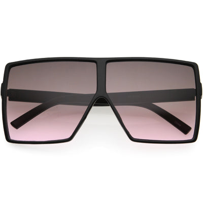 Oversize Retro Modern Flat Lens Flat Top Translucent Sunglasses C730